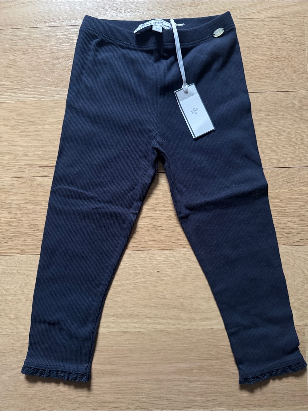 Tartine et Chocolat Navy Leggings with Ruffle Ankles